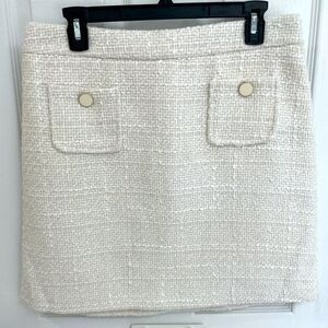 Maison d’Amélie Paris White Tweed Wool Blend Mini Skirt Women’s Size 8